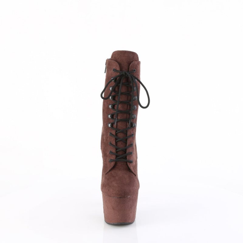 Pleaser Adore-1020FS Faux Suede Laarzen Dames Bruin | BELGIE BENHSULK