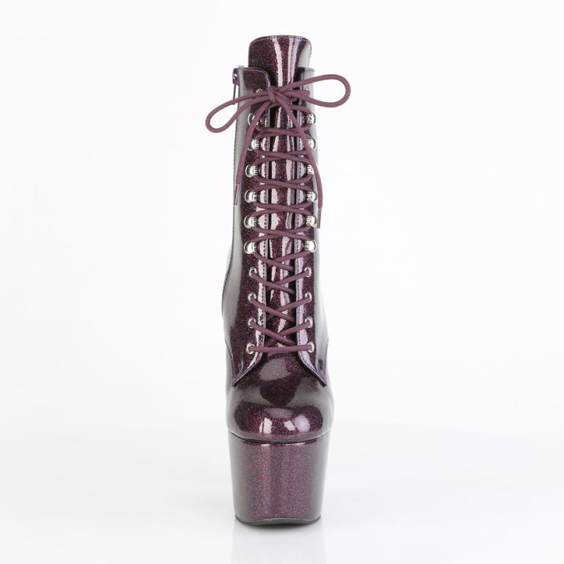 Pleaser Adore-1020GP Glitter Patent Laarzen Dames Paars | BELGIE BEGNXCVB