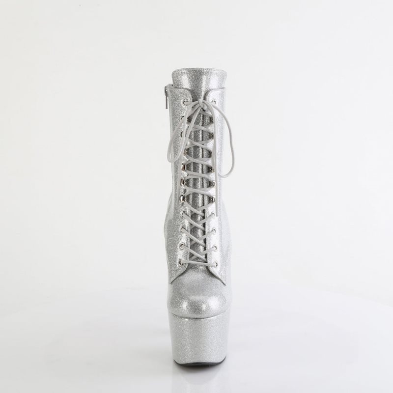 Pleaser Adore-1020GP Laarzen Dames Zilver | BELGIE BEFJVPXE