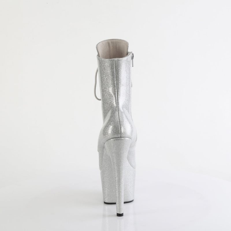 Pleaser Adore-1020GP Laarzen Dames Zilver | BELGIE BEFJVPXE