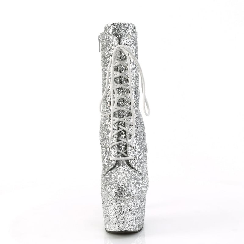 Pleaser Adore-1020GWR Laarzen Dames Zilver | BELGIE BEWKNIHV