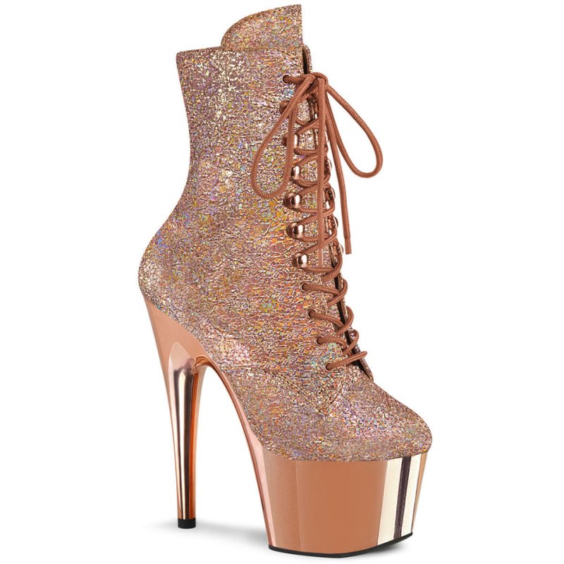 Pleaser Adore-1020HM Laarzen Dames Roze Goud | BELGIE BETWSKIF