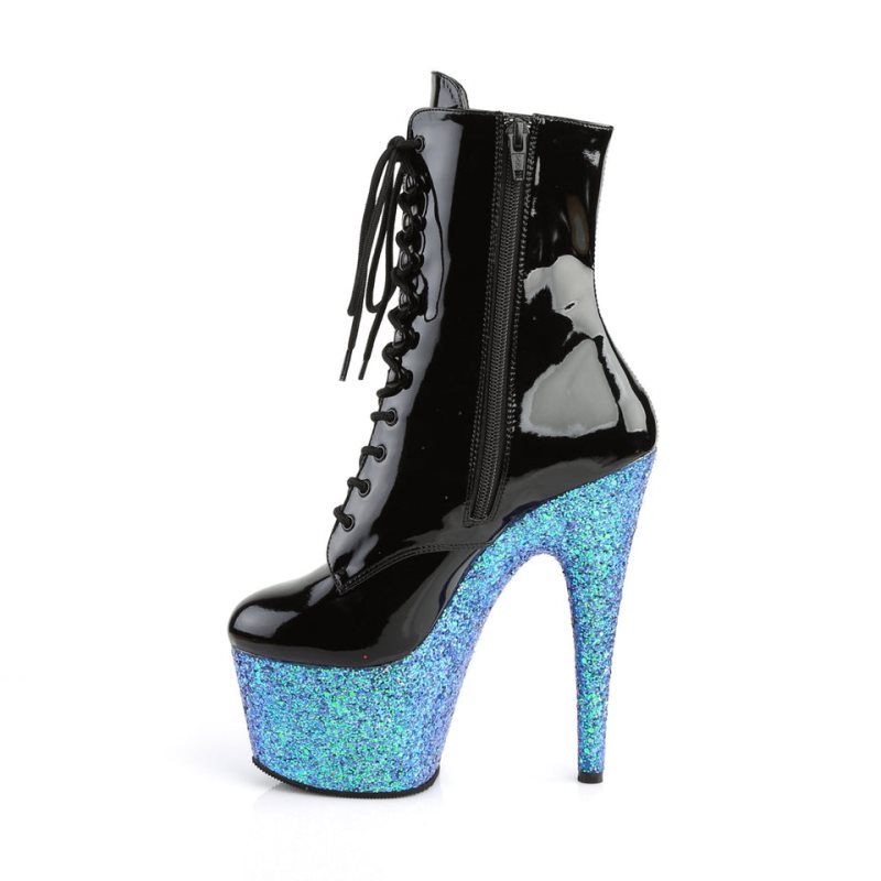 Pleaser Adore-1020LG Laarzen Dames Zwart Blauw | BELGIE BEWARTBF