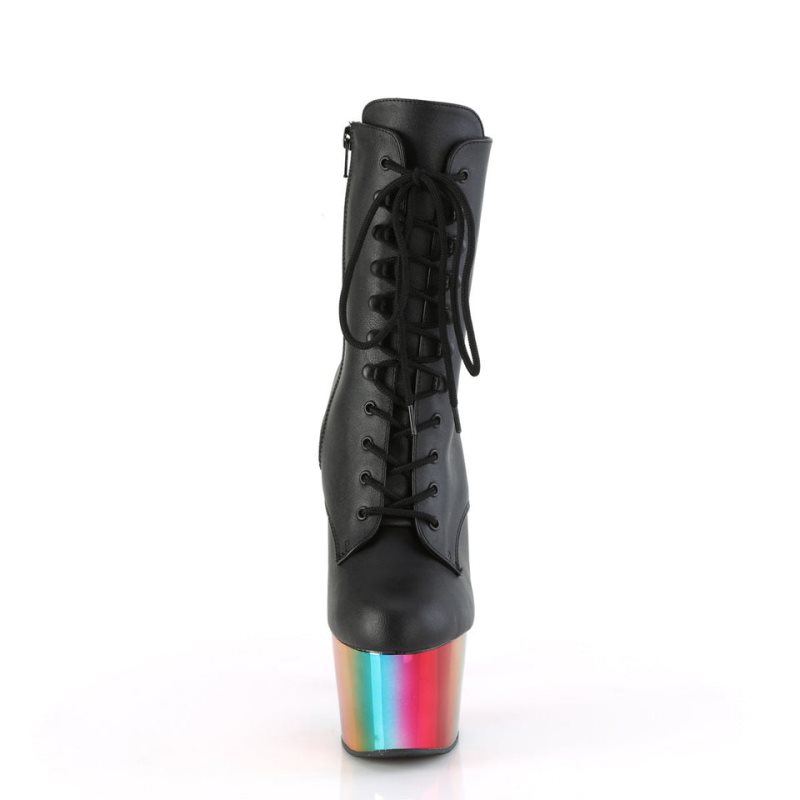 Pleaser Adore-1020RC Vegan Leather Laarzen Dames Zwart Gekleurd | BELGIE BEZKECUL