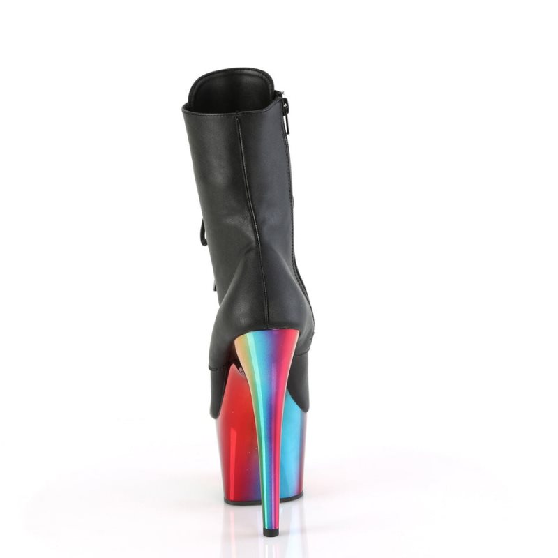 Pleaser Adore-1020RC Vegan Leather Laarzen Dames Zwart Gekleurd | BELGIE BEZKECUL