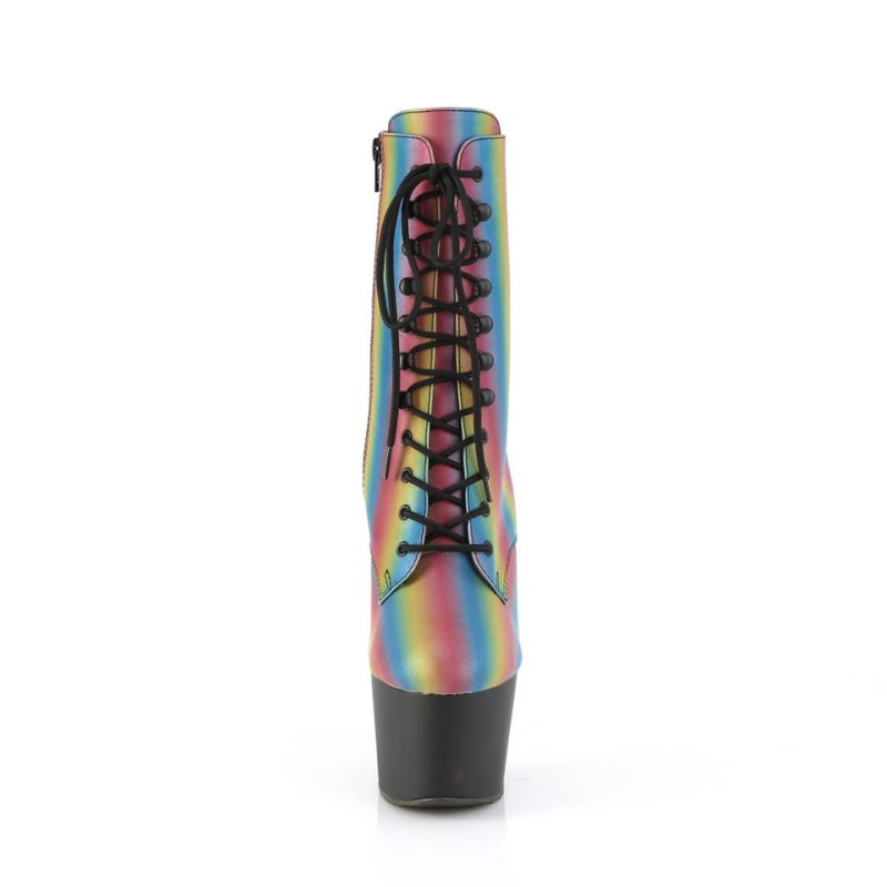 Pleaser Adore-1020REFL-02 Laarzen Dames Gekleurd Zwart | BELGIE BEJLNAUX