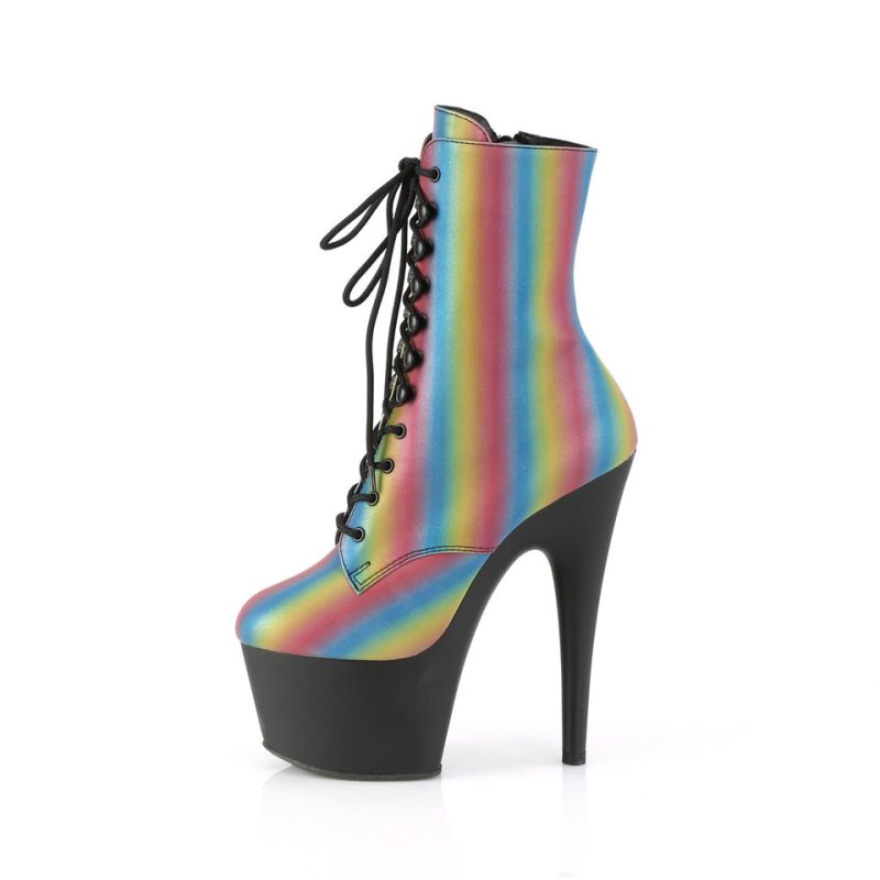 Pleaser Adore-1020REFL-02 Laarzen Dames Gekleurd Zwart | BELGIE BEJLNAUX