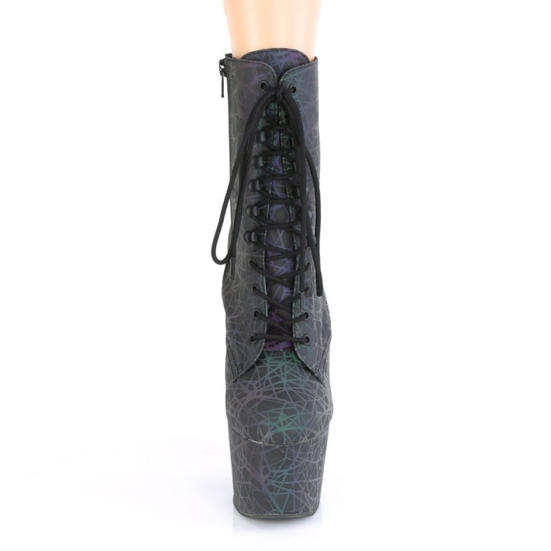 Pleaser Adore-1020REFL Laarzen Dames Groen Paars | BELGIE BEBAHCIM