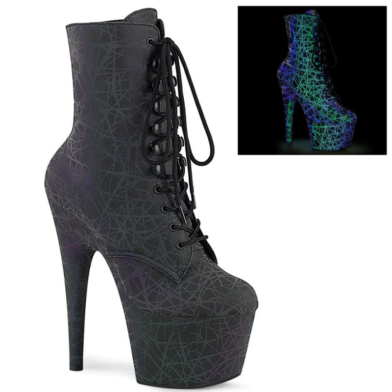Pleaser Adore-1020REFL Laarzen Dames Groen Paars | BELGIE BEBAHCIM