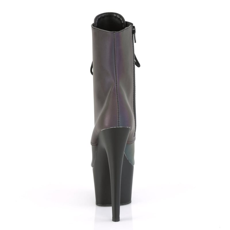 Pleaser Adore-1020REFL Laarzen Dames Groen Zwart | BELGIE BEFUVSNJ