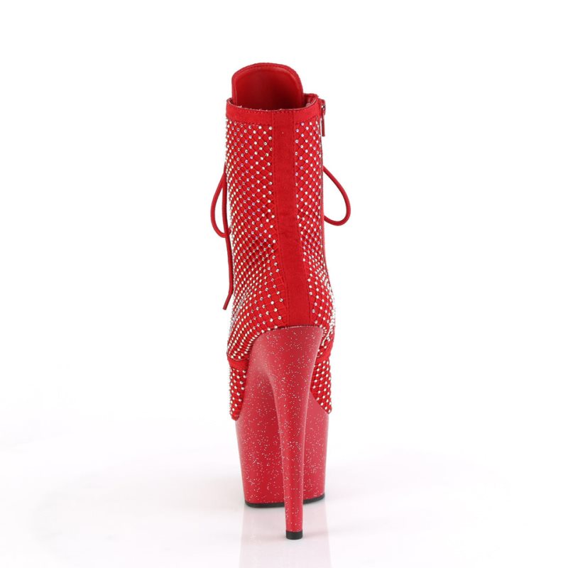 Pleaser Adore-1020RM Faux Suede Laarzen Dames Rood | BELGIE BEOZIFQM