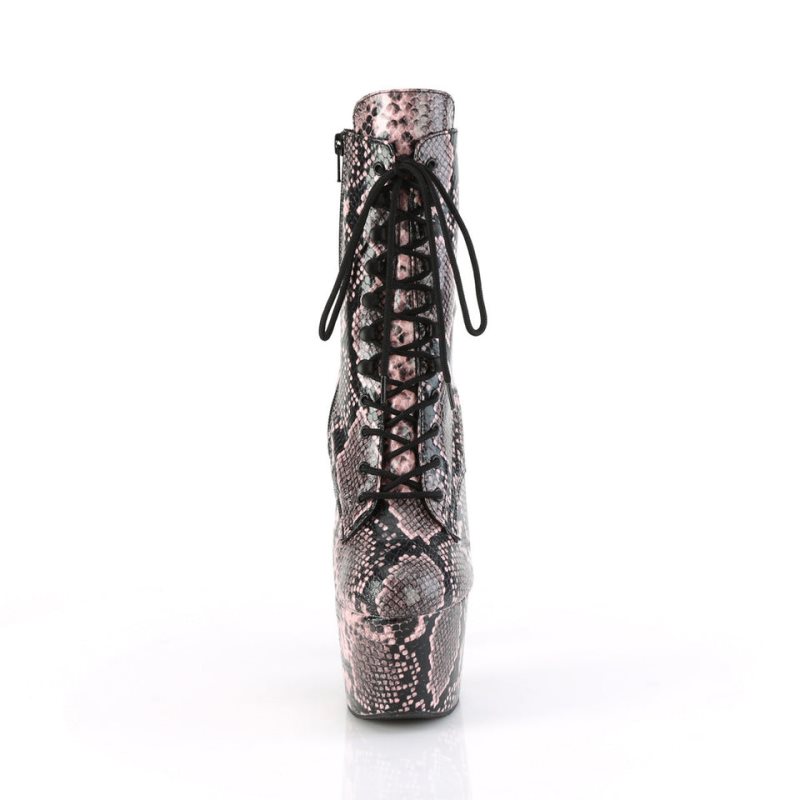 Pleaser Adore-1020SPWR Snake Laarzen Dames Roze | BELGIE BEZGROYP