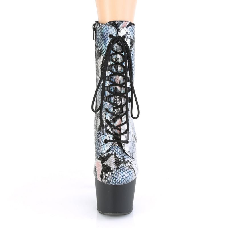 Pleaser Adore-1020SP Hologram Laarzen Dames Zilver Zwart | BELGIE BEWYPMNS