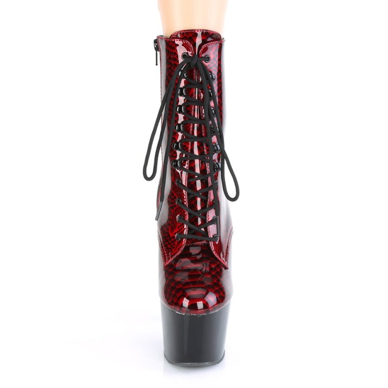 Pleaser Adore-1020SP Laarzen Dames Rood Zwart | BELGIE BEYJGVMC