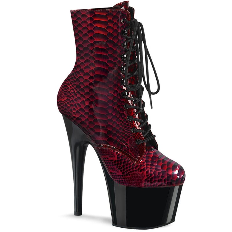 Pleaser Adore-1020SP Laarzen Dames Rood Zwart | BELGIE BEYJGVMC