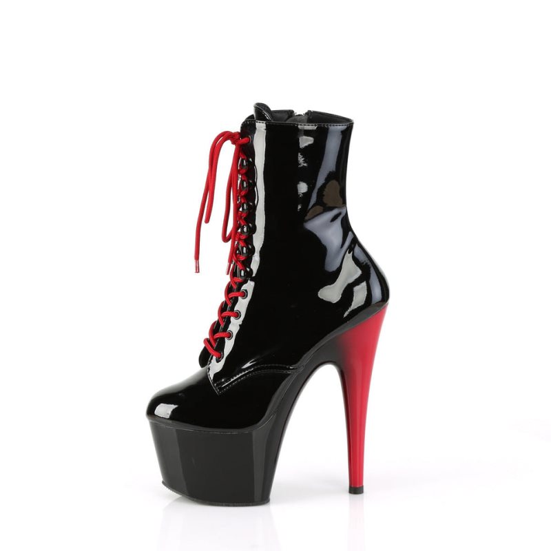 Pleaser Adore-1020 Laarzen Dames Rood Zwart | BELGIE BEBWCTNS