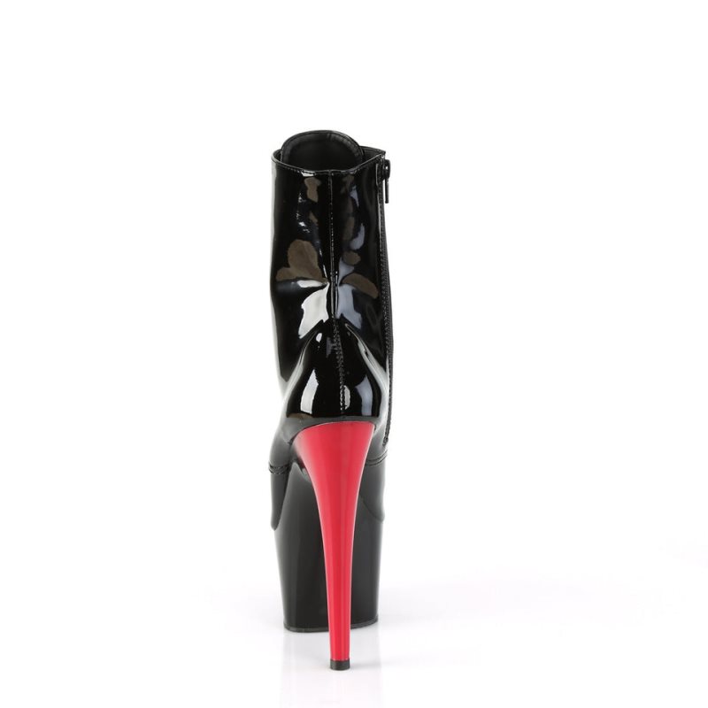 Pleaser Adore-1020 Laarzen Dames Rood Zwart | BELGIE BEBWCTNS