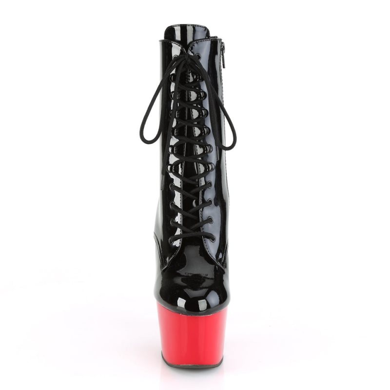 Pleaser Adore-1020 Laarzen Dames Zwart Rood | BELGIE BESNDHBM