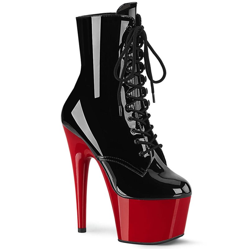Pleaser Adore-1020 Laarzen Dames Zwart Rood | BELGIE BESNDHBM