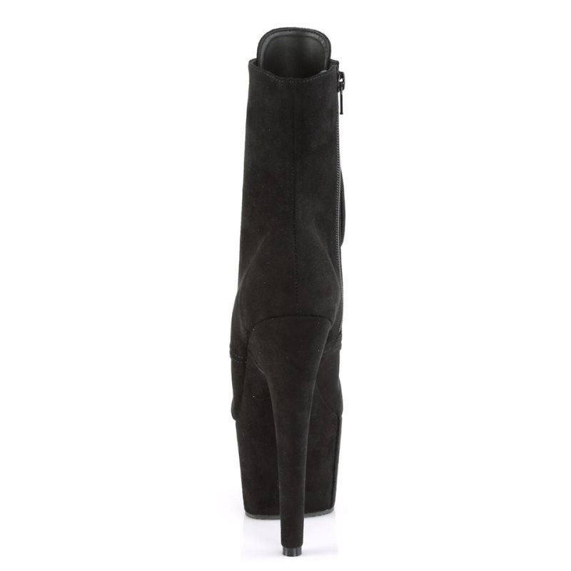 Pleaser Adore-1021FS Suede Laarzen Dames Zwart | BELGIE BEBCELXW