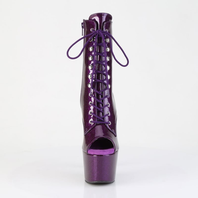 Pleaser Adore-1021GP Glitter Laarzen Dames Paars | BELGIE BEAPFBUD