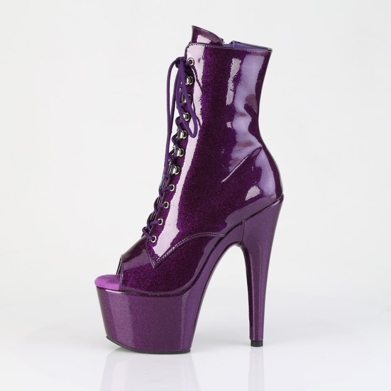 Pleaser Adore-1021GP Glitter Laarzen Dames Paars | BELGIE BEAPFBUD