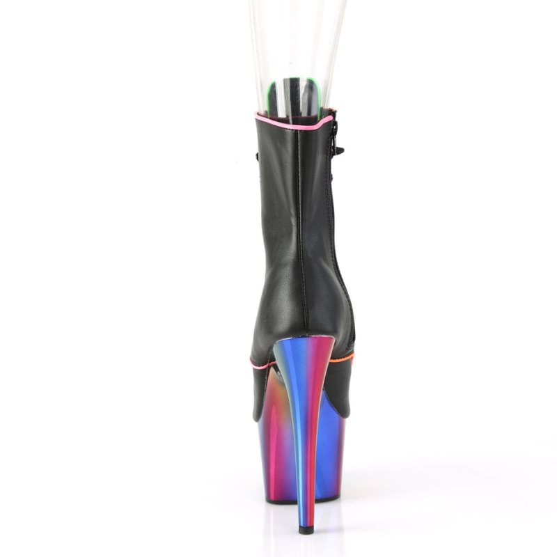 Pleaser Adore-1021RC-02 Vegan Leather Laarzen Dames Zwart Gekleurd | BELGIE BEYJVBTK