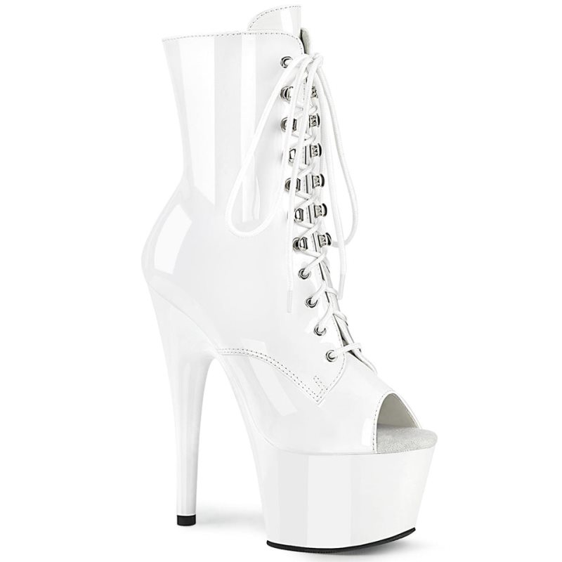 Pleaser Adore-1021 Laarzen Dames Wit | BELGIE BEDNUPGF
