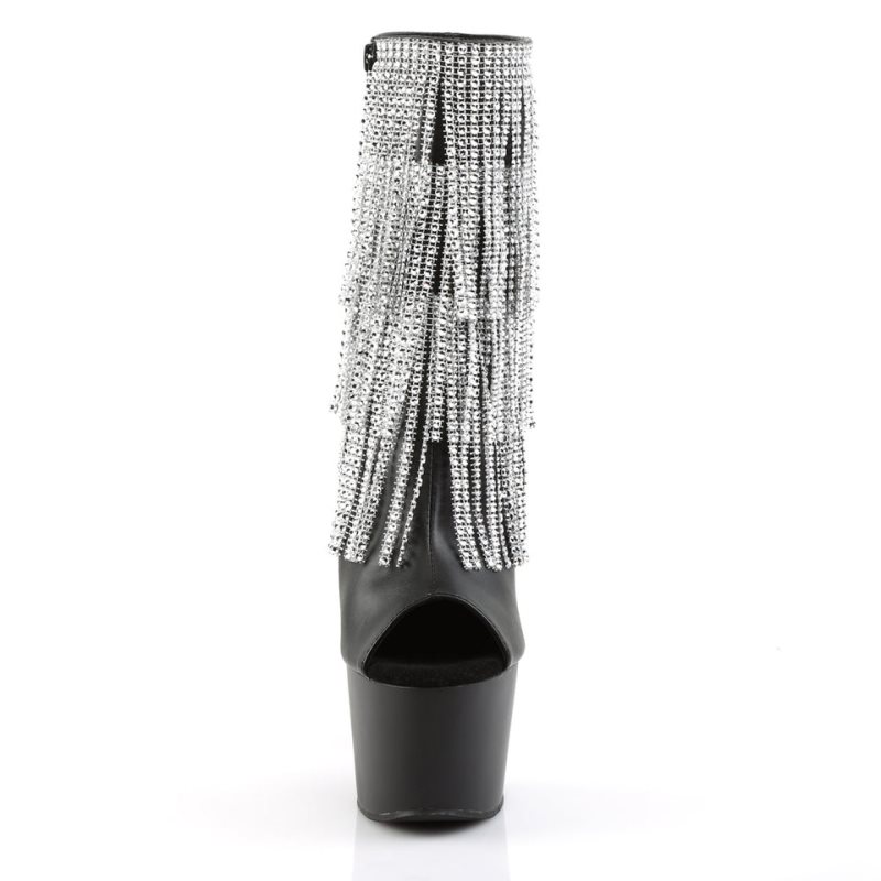 Pleaser Adore-1024RSF Laarzen Dames Zilver Zwart | BELGIE BEGPDKBW