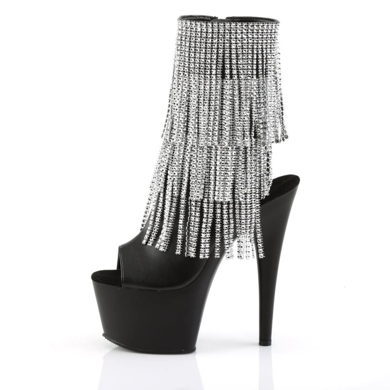 Pleaser Adore-1024RSF Laarzen Dames Zilver Zwart | BELGIE BEGPDKBW
