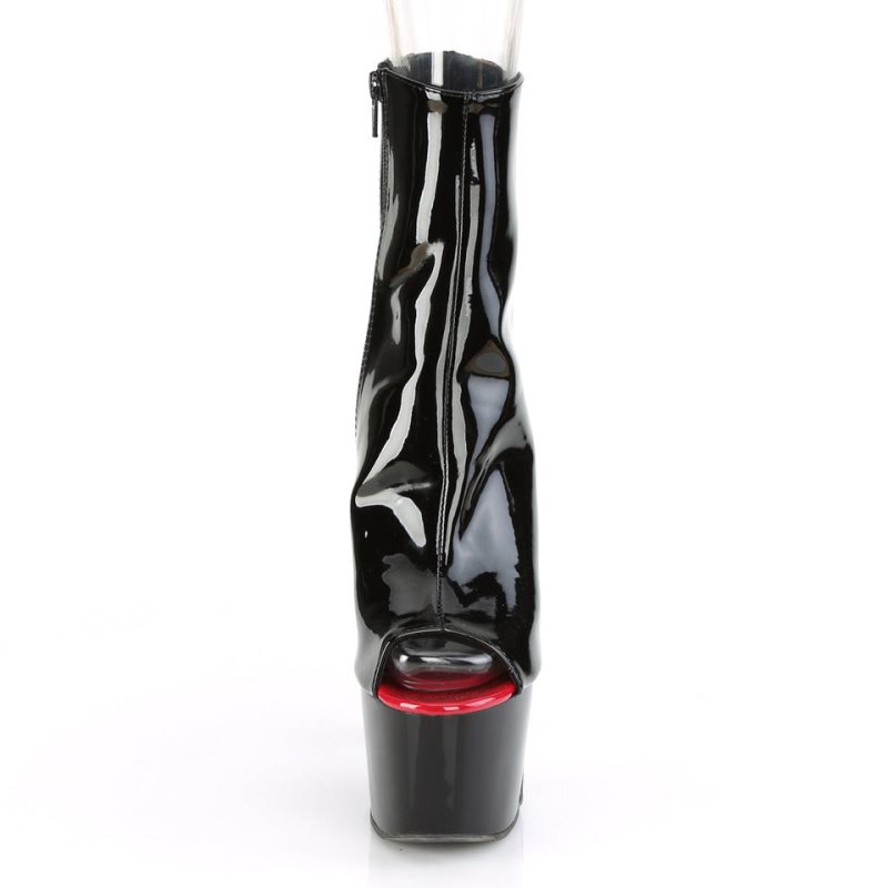 Pleaser Adore-1025 Laarzen Dames Rood Zwart | BELGIE BECIJHMZ