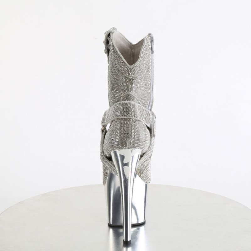 Pleaser Adore-1029CHRS Laarzen Dames Zilver | BELGIE BEOAZHQJ