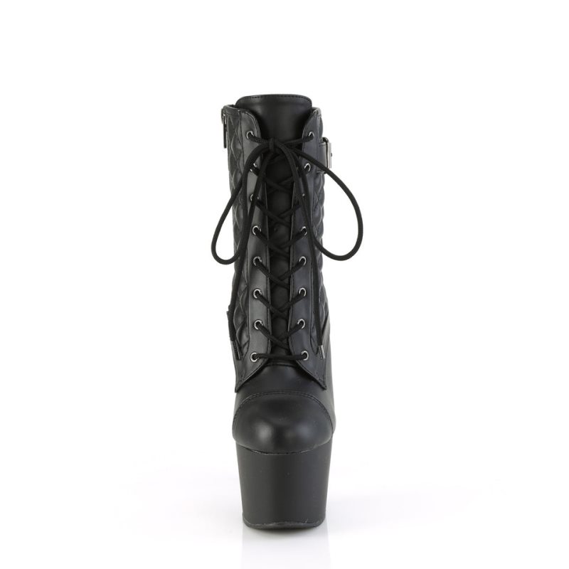 Pleaser Adore-1033 Vegan Leather Laarzen Dames Zwart | BELGIE BEDMSCZP