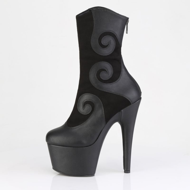 Pleaser Adore-1034 Faux Suede Laarzen Dames Zwart | BELGIE BEVLSTZE
