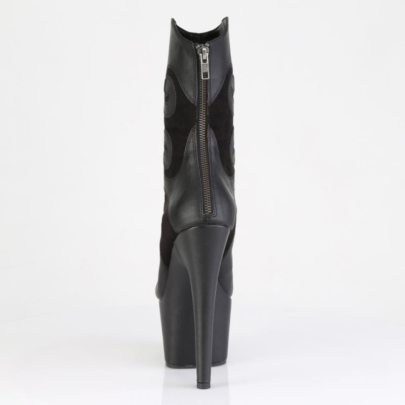 Pleaser Adore-1034 Faux Suede Laarzen Dames Zwart | BELGIE BEVLSTZE