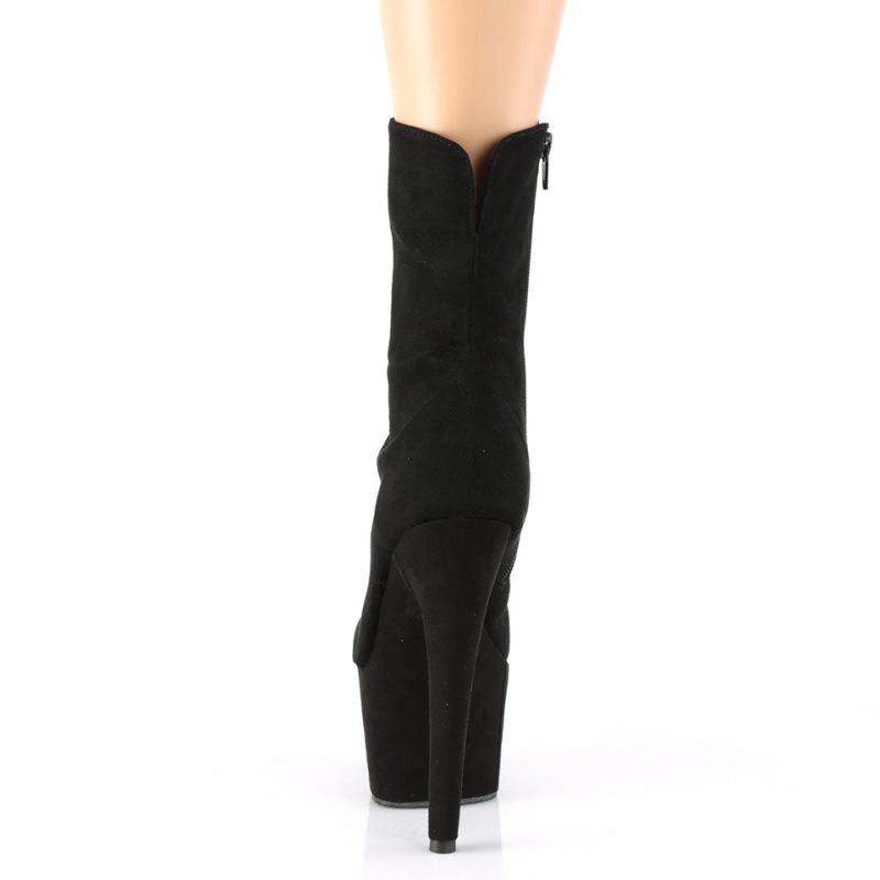 Pleaser Adore-1042 Suede Laarzen Dames Zwart | BELGIE BECTKXAV