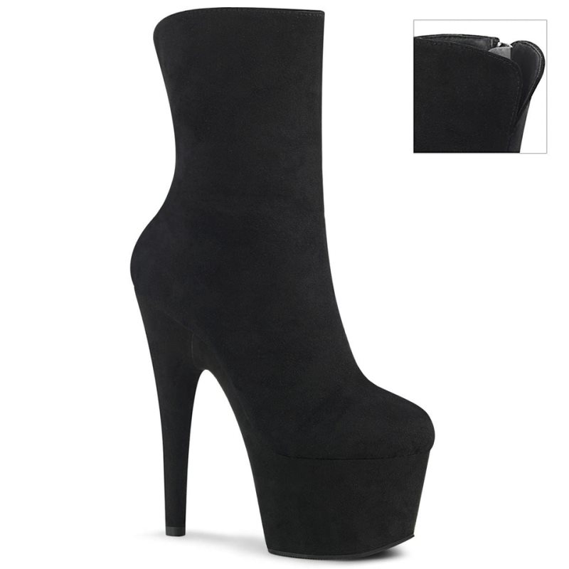 Pleaser Adore-1042 Suede Laarzen Dames Zwart | BELGIE BECTKXAV