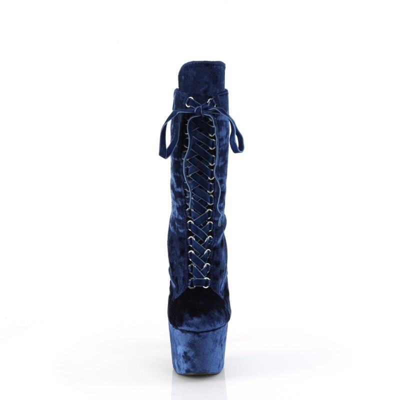 Pleaser Adore-1045VEL Laarzen Dames Donkerblauw | BELGIE BEKTGDZY