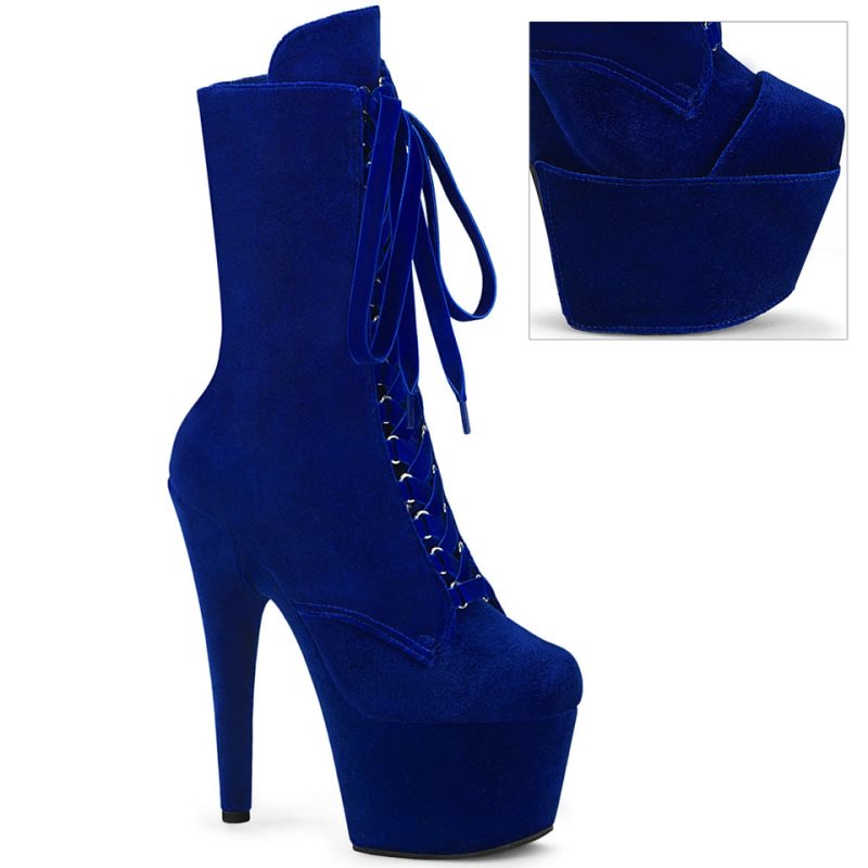 Pleaser Adore-1045VEL Laarzen Dames Donkerblauw | BELGIE BEKTGDZY