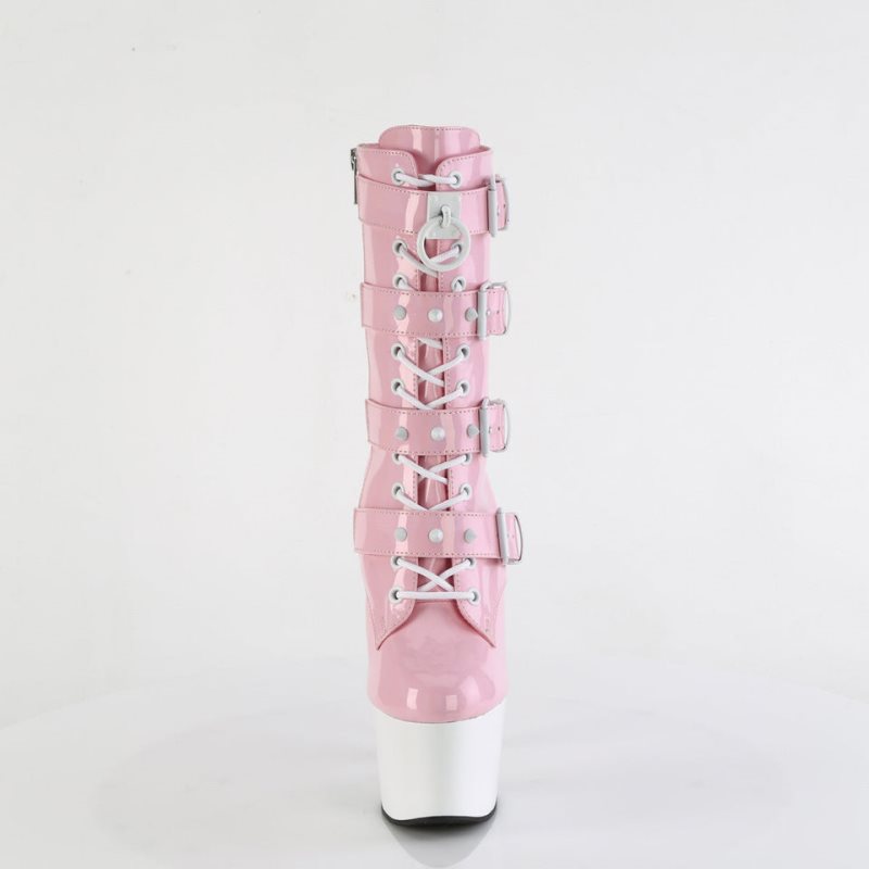 Pleaser Adore-1046TT Laarzen Dames Roze Wit | BELGIE BEPGMHUB