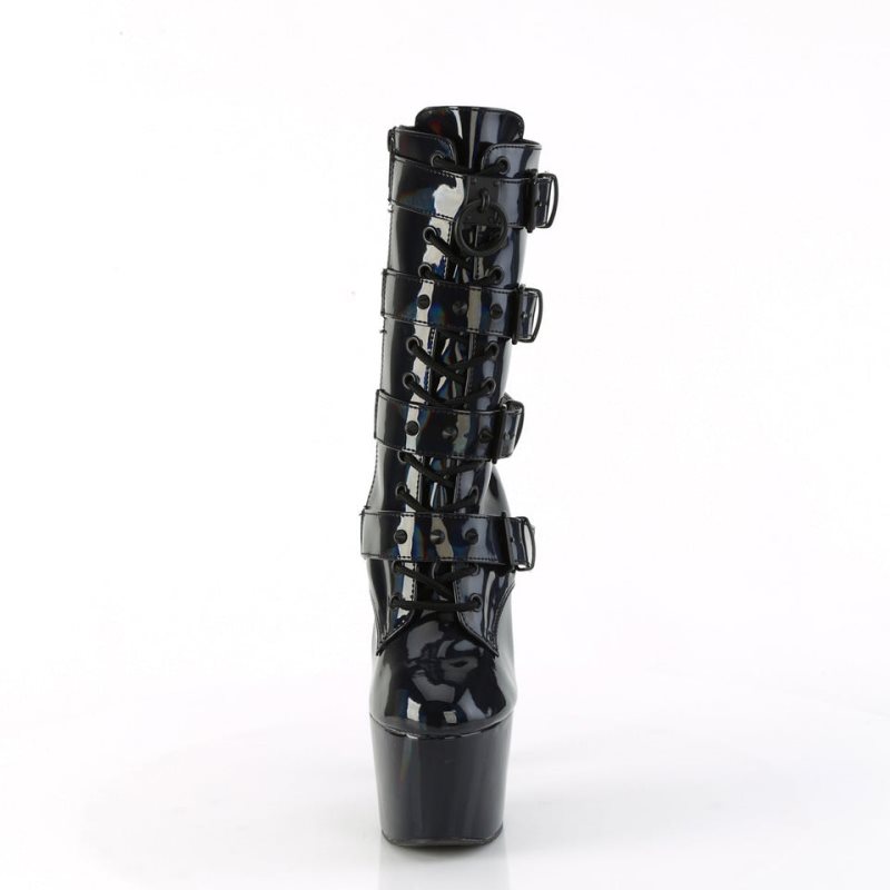 Pleaser Adore-1046 Hologram Laarzen Dames Zwart | BELGIE BEKVOEAH