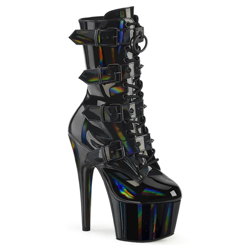 Pleaser Adore-1046 Hologram Laarzen Dames Zwart | BELGIE BEKVOEAH