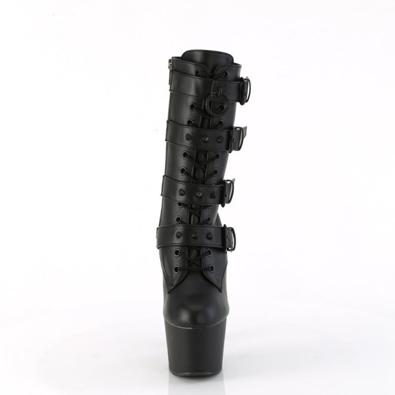 Pleaser Adore-1046 Vegan Leather Laarzen Dames Zwart | BELGIE BESGLQRJ