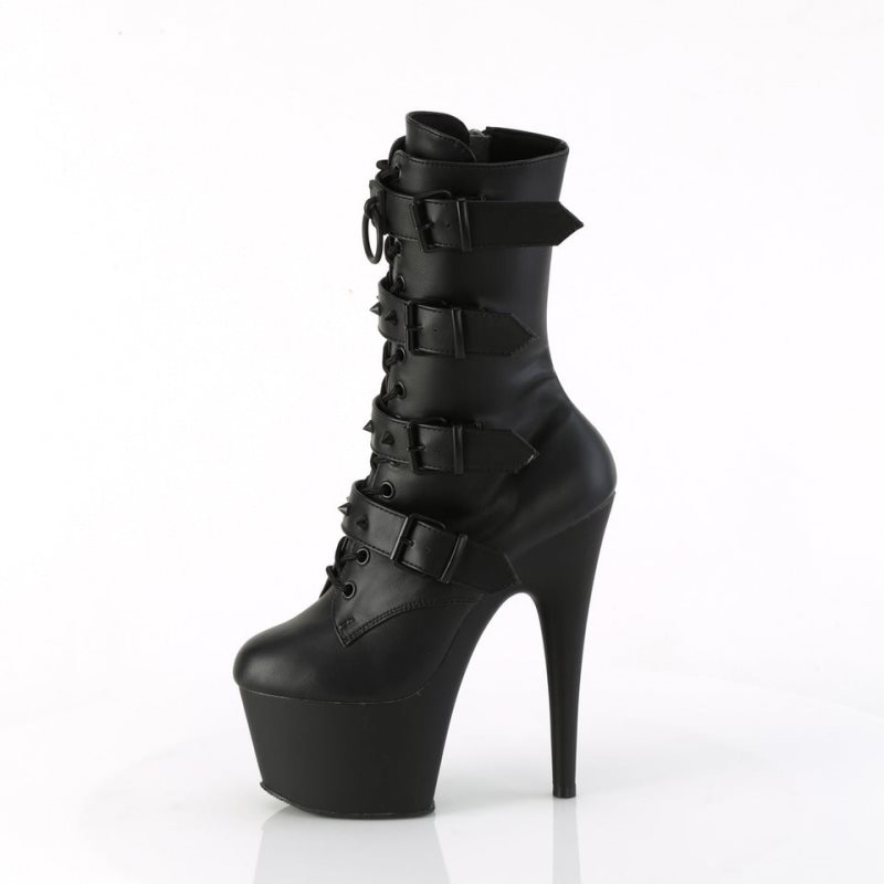 Pleaser Adore-1046 Vegan Leather Laarzen Dames Zwart | BELGIE BESGLQRJ