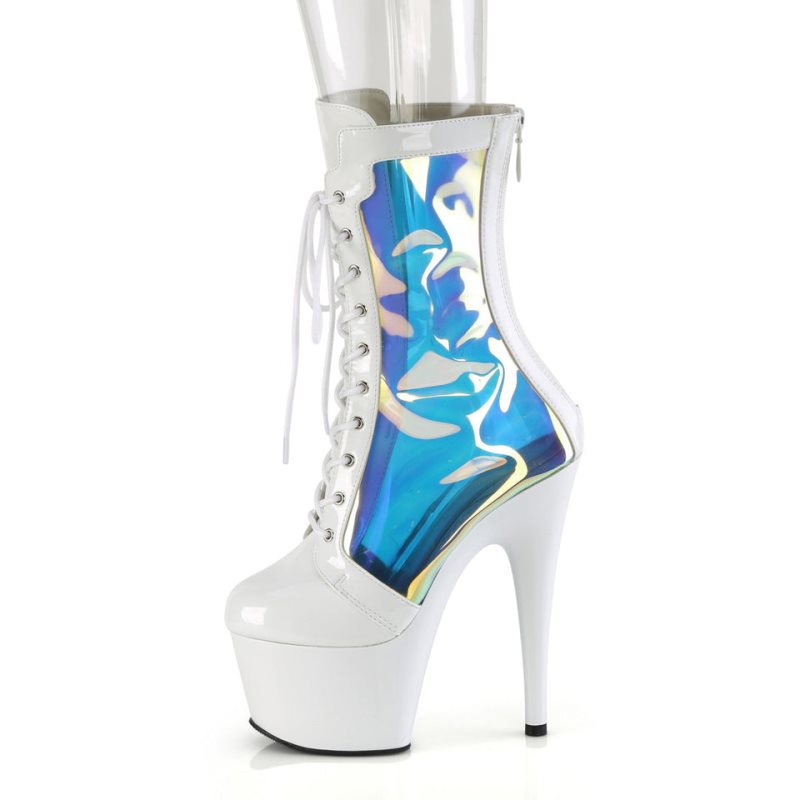 Pleaser Adore-1047 Laarzen Dames Wit | BELGIE BEOJTXWB