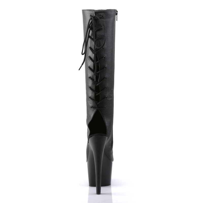 Pleaser Adore-2018 Vegan Leather Laarzen Dames Zwart | BELGIE BEJPQCGO
