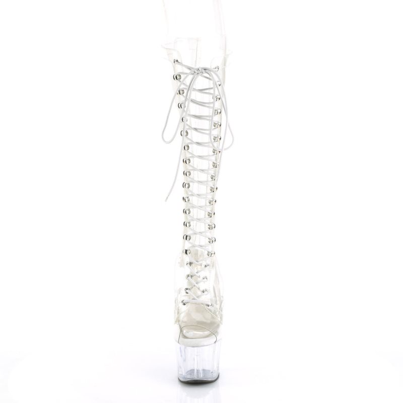 Pleaser Adore-2021C Knie Laarzen Dames Clear | BELGIE BEKWBVDH