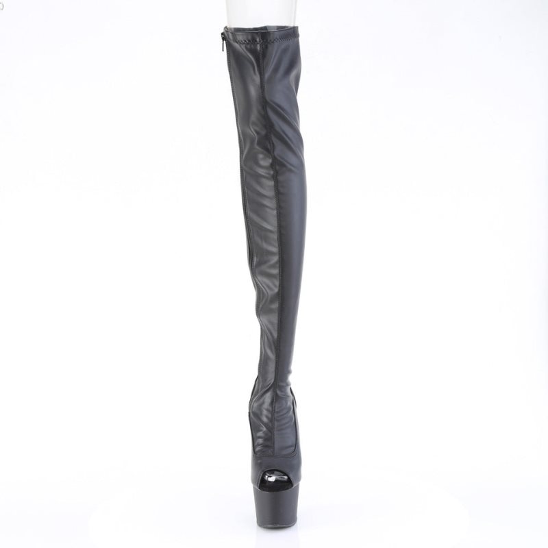 Pleaser Adore-3011 Vegan Leather Hoge Hakken Dames Zwart | BELGIE BEMLCZVH
