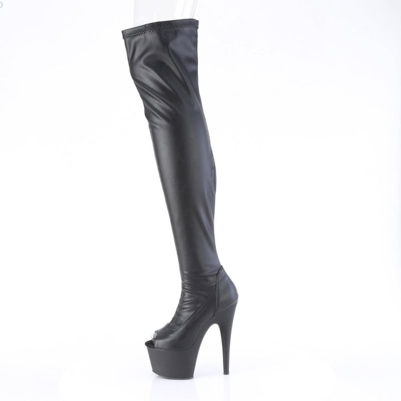 Pleaser Adore-3011 Vegan Leather Hoge Hakken Dames Zwart | BELGIE BEMLCZVH