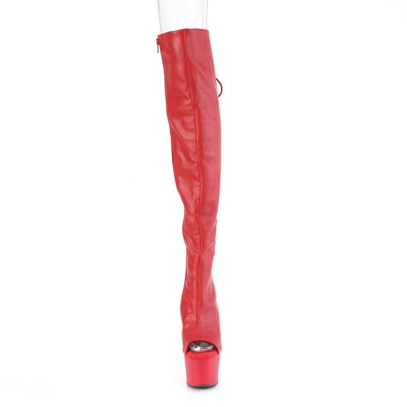 Pleaser Adore-3019 Vegan Leather Hoge Hakken Dames Rood | BELGIE BEQLFUWP